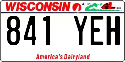 WI license plate 841YEH