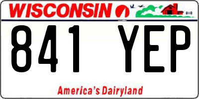 WI license plate 841YEP