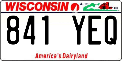 WI license plate 841YEQ