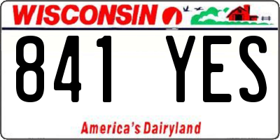 WI license plate 841YES