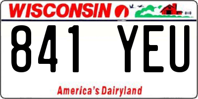 WI license plate 841YEU