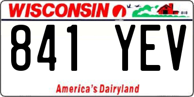 WI license plate 841YEV
