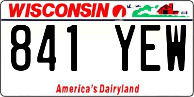 WI license plate 841YEW