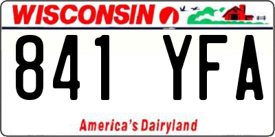 WI license plate 841YFA
