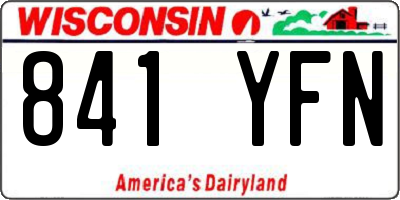 WI license plate 841YFN