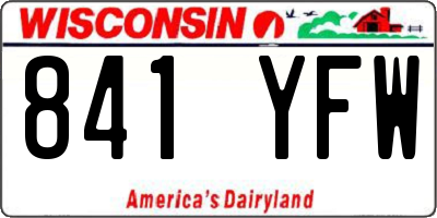 WI license plate 841YFW