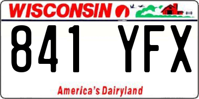 WI license plate 841YFX