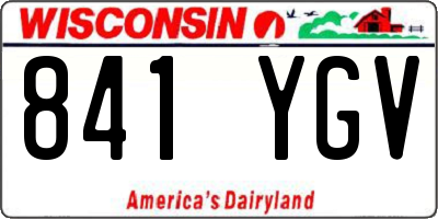 WI license plate 841YGV