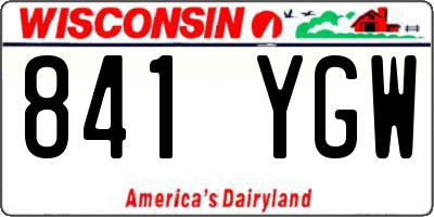 WI license plate 841YGW