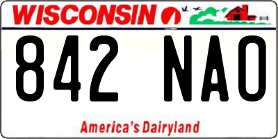 WI license plate 842NAO