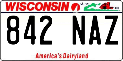 WI license plate 842NAZ