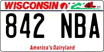 WI license plate 842NBA