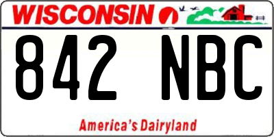 WI license plate 842NBC