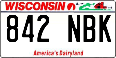WI license plate 842NBK