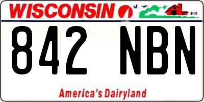 WI license plate 842NBN