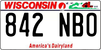 WI license plate 842NBO
