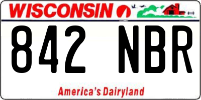 WI license plate 842NBR