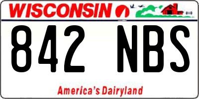 WI license plate 842NBS