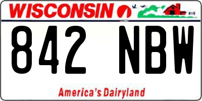 WI license plate 842NBW