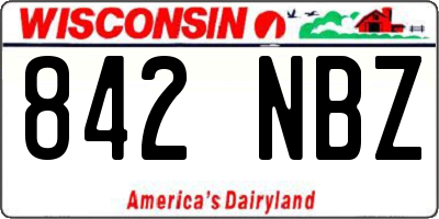 WI license plate 842NBZ