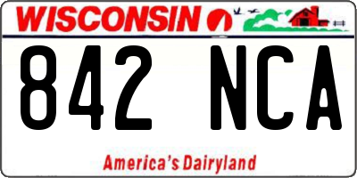 WI license plate 842NCA