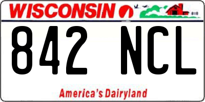 WI license plate 842NCL