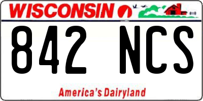 WI license plate 842NCS