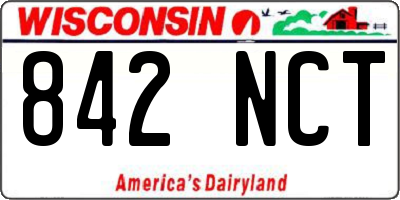 WI license plate 842NCT