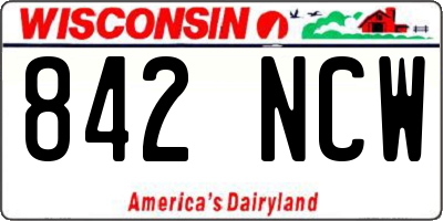 WI license plate 842NCW