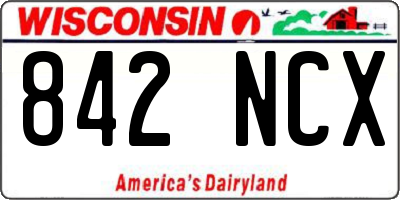 WI license plate 842NCX