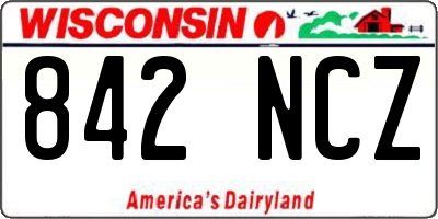 WI license plate 842NCZ