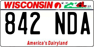 WI license plate 842NDA