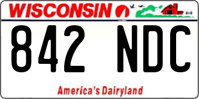 WI license plate 842NDC