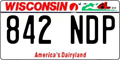 WI license plate 842NDP