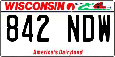 WI license plate 842NDW
