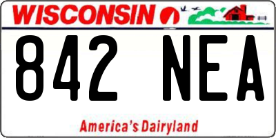 WI license plate 842NEA