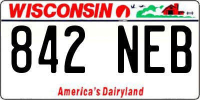 WI license plate 842NEB