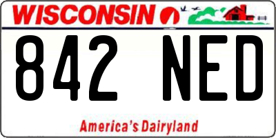 WI license plate 842NED