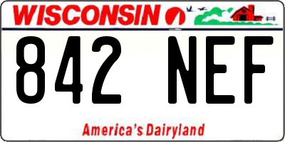 WI license plate 842NEF