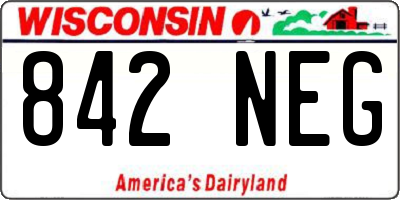 WI license plate 842NEG