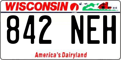 WI license plate 842NEH