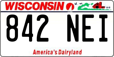 WI license plate 842NEI