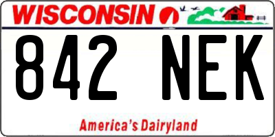 WI license plate 842NEK