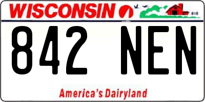 WI license plate 842NEN