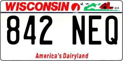 WI license plate 842NEQ