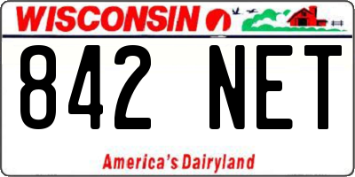 WI license plate 842NET