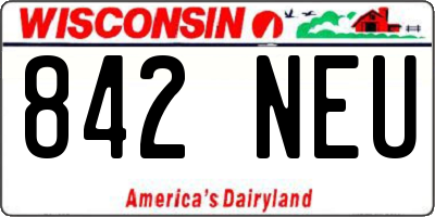 WI license plate 842NEU