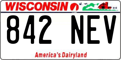 WI license plate 842NEV