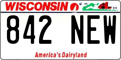 WI license plate 842NEW