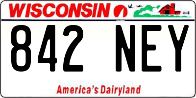 WI license plate 842NEY